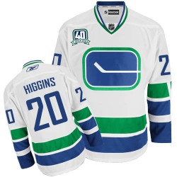 Chris Higgins Vancouver Canucks Reebok Authentic White Third 40TH Jersey