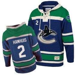 Dan Hamhuis Vancouver Canucks Authentic Blue Old Time Hockey Sawyer Hooded Sweatshirt Jersey