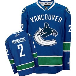 Dan Hamhuis Vancouver Canucks Reebok Authentic Navy Blue Home Jersey