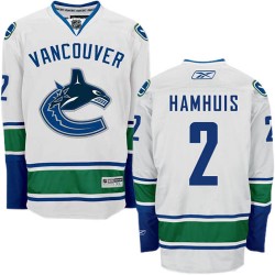 Dan Hamhuis Vancouver Canucks Reebok Authentic White Away Jersey
