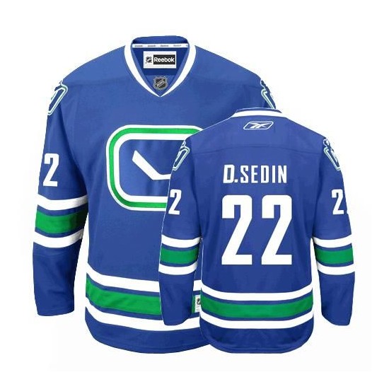 Youth Daniel Sedin Vancouver Canucks Reebok Authentic Royal Blue New Third Jersey