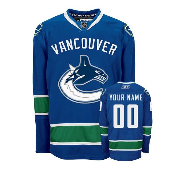 Reebok Vancouver Canucks Men's Customized Authentic Navy Blue Home Jersey