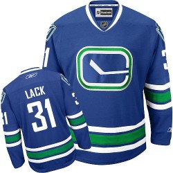 Youth Eddie Lack Vancouver Canucks Reebok Authentic Royal Blue New Third Jersey