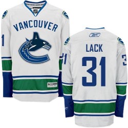 Youth Eddie Lack Vancouver Canucks Reebok Authentic White Away Jersey