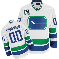 Reebok Vancouver Canucks Youth Customized Authentic White Third 40TH Jersey