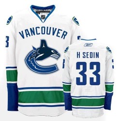 Henrik Sedin Vancouver Canucks Reebok Authentic White Away Jersey