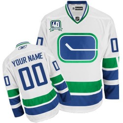 Reebok Vancouver Canucks Youth Customized Premier White Third 40TH Jersey