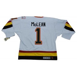 Kirk Mclean Vancouver Canucks CCM Authentic White Vintage Throwback Jersey