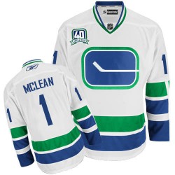 Kirk Mclean Vancouver Canucks Reebok Authentic White Third 40TH Jersey