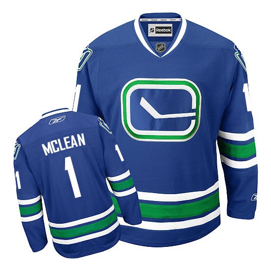 Kirk Mclean Vancouver Canucks Reebok Premier Royal Blue New Third Jersey