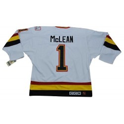 Kirk Mclean Vancouver Canucks CCM Premier White Vintage Throwback Jersey