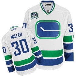 Ryan Miller Vancouver Canucks Reebok Authentic White Third 40TH Jersey