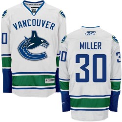 Youth Ryan Miller Vancouver Canucks Reebok Authentic White Away Jersey