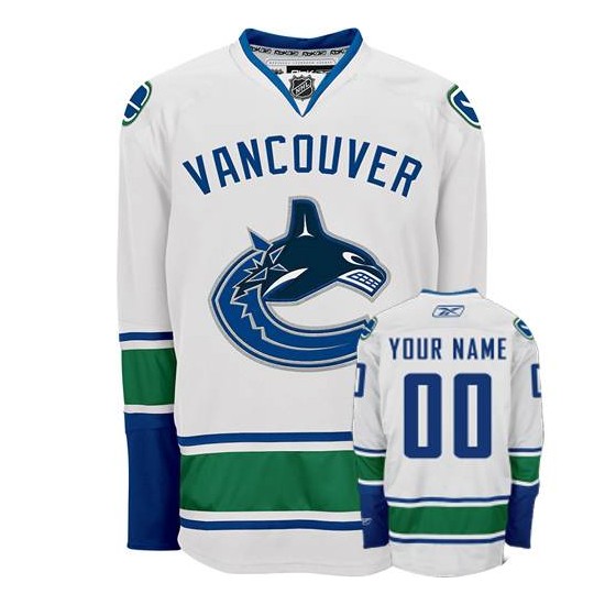 Reebok Vancouver Canucks Men's Customized Authentic White Away Jersey