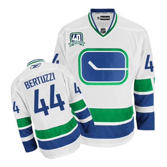 Todd Bertuzzi Vancouver Canucks Reebok Authentic White Third 40TH Jersey
