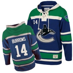 Alex Burrows Vancouver Canucks Authentic Blue Old Time Hockey Sawyer Hooded Sweatshirt Jersey
