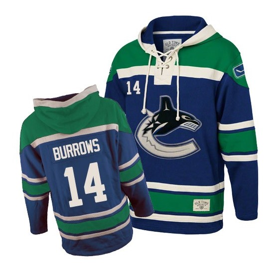 Alex Burrows Vancouver Canucks Authentic Blue Old Time Hockey Sawyer Hooded Sweatshirt Jersey