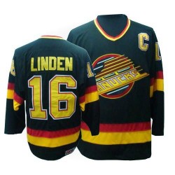 Trevor Linden Vancouver Canucks CCM Authentic Black Vintage Throwback Jersey