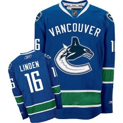 Trevor Linden Vancouver Canucks Reebok Premier Navy Blue Home Jersey