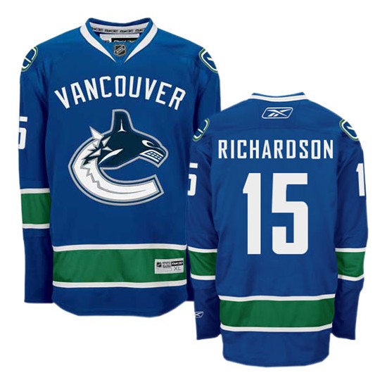 Brad Richardson Vancouver Canucks Reebok Authentic Navy Blue Home Jersey
