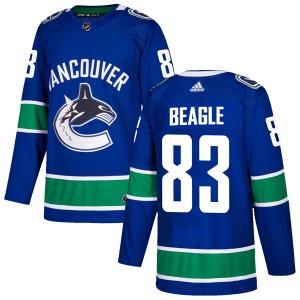 Jay Beagle Vancouver Canucks Adidas Authentic Blue Home Jersey