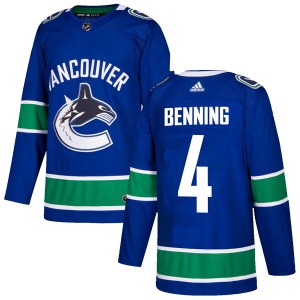 Jim Benning Vancouver Canucks Adidas Authentic Blue Home Jersey