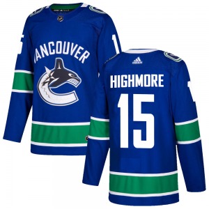 Matthew Highmore Vancouver Canucks Adidas Authentic Blue Home Jersey
