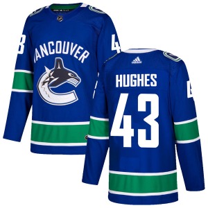 Quinn Hughes Vancouver Canucks Adidas Authentic Blue Home Jersey