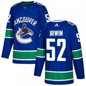 Matt Irwin Vancouver Canucks Adidas Authentic Blue Home Jersey