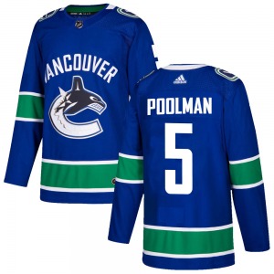 Tucker Poolman Vancouver Canucks Adidas Authentic Blue Home Jersey