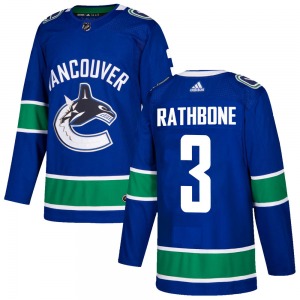 Jack Rathbone Vancouver Canucks Adidas Authentic Blue Home Jersey