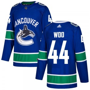 Jett Woo Vancouver Canucks Adidas Authentic Blue Home Jersey