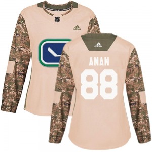 Women's Nils Aman Vancouver Canucks Adidas Authentic Camo Veterans Day Practice Jersey