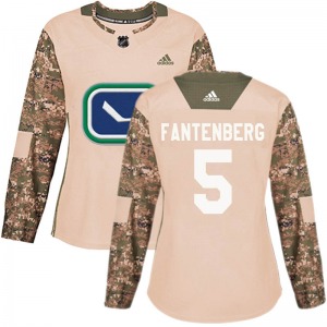 Women's Oscar Fantenberg Vancouver Canucks Adidas Authentic Camo Veterans Day Practice Jersey