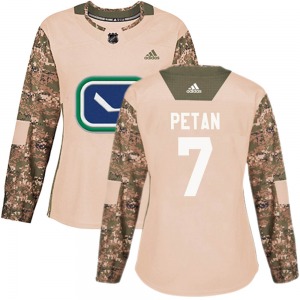 Women's Nic Petan Vancouver Canucks Adidas Authentic Camo Veterans Day Practice Jersey