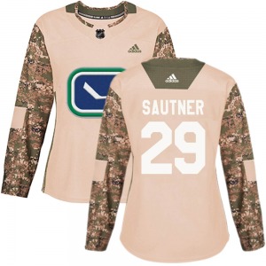 Women's Ashton Sautner Vancouver Canucks Adidas Authentic Camo Veterans Day Practice Jersey
