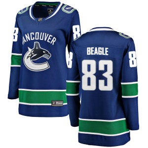 Women's Jay Beagle Vancouver Canucks Fanatics Branded Breakaway Blue Home Jersey