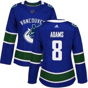 Women's Greg Adams Vancouver Canucks Adidas Authentic Blue Home Jersey