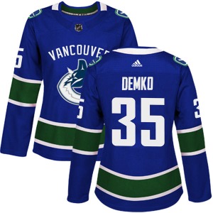 Women's Thatcher Demko Vancouver Canucks Adidas Authentic Blue Home Jersey