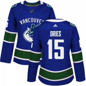Women's Sheldon Dries Vancouver Canucks Adidas Authentic Blue Home Jersey