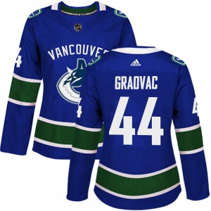 Women's Tyler Graovac Vancouver Canucks Adidas Authentic Blue Home Jersey