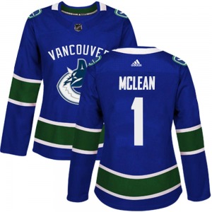 Women's Kirk Mclean Vancouver Canucks Adidas Authentic Blue Home Jersey