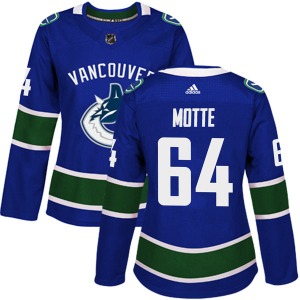 Women's Tyler Motte Vancouver Canucks Adidas Authentic Blue Home Jersey