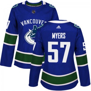 Women's Tyler Myers Vancouver Canucks Adidas Authentic Blue Home Jersey