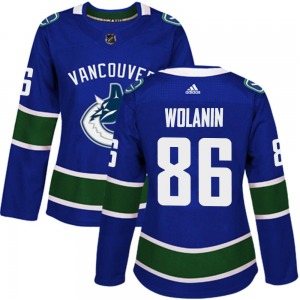 Women's Christian Wolanin Vancouver Canucks Adidas Authentic Blue Home Jersey