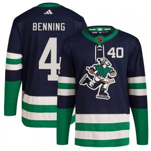 Youth Jim Benning Vancouver Canucks Adidas Authentic Navy Reverse Retro 2.0 Jersey