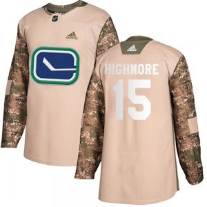 Youth Matthew Highmore Vancouver Canucks Adidas Authentic Camo Veterans Day Practice Jersey