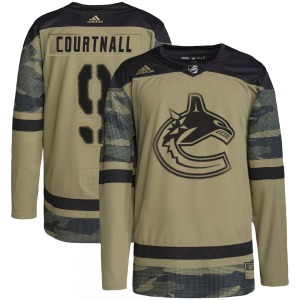 Russ Courtnall Vancouver Canucks Adidas Authentic Camo Military Appreciation Practice Jersey