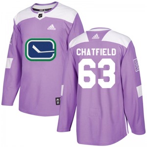 Youth Jalen Chatfield Vancouver Canucks Adidas Authentic Purple Fights Cancer Practice Jersey