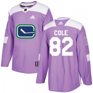 Youth Ian Cole Vancouver Canucks Adidas Authentic Purple Fights Cancer Practice Jersey